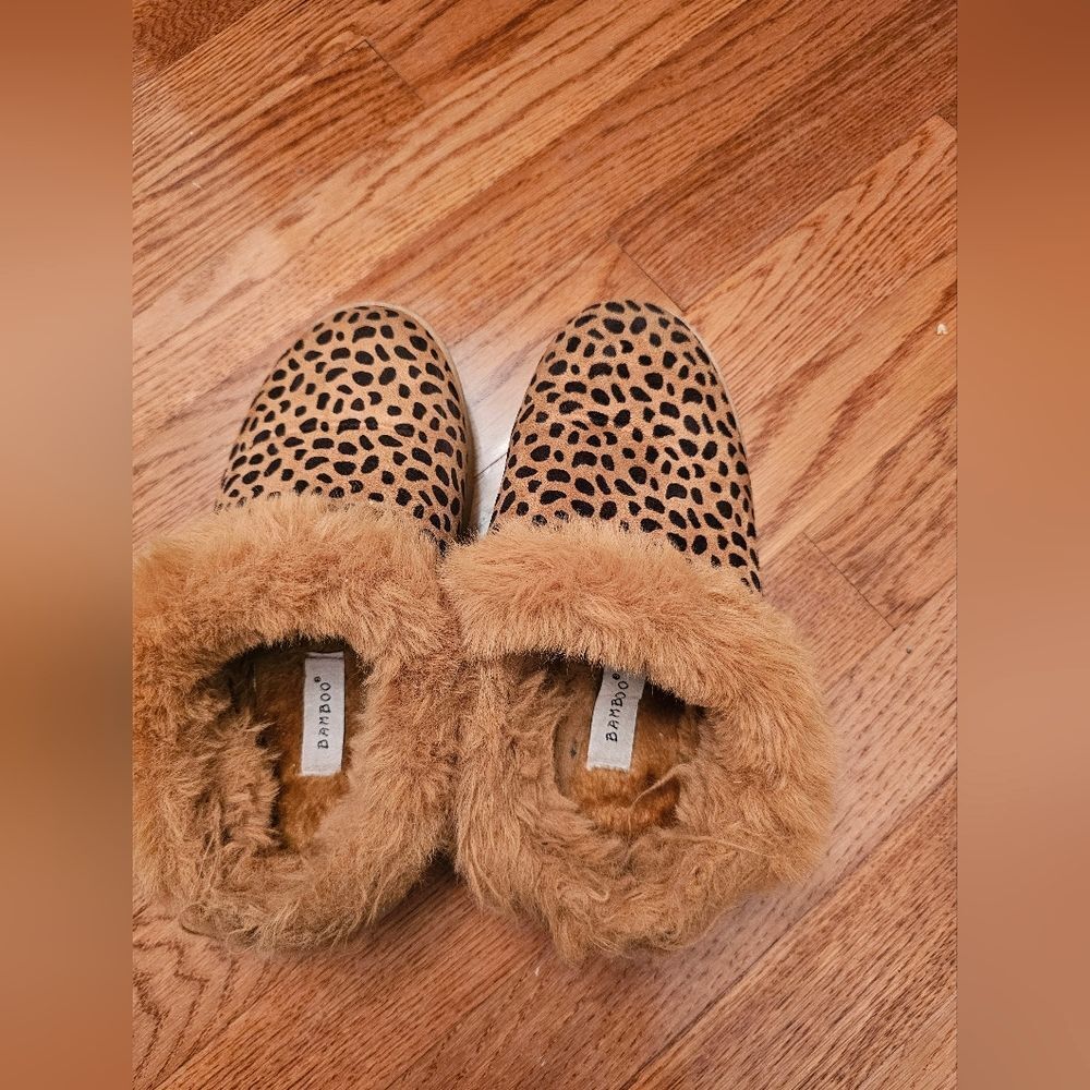 BAMBOO Tan Faux Fur Slippers